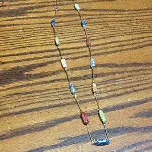 Vintage beaded and gold tone necklace.