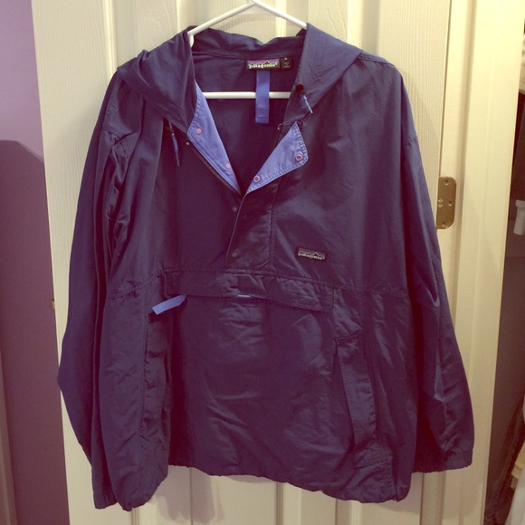 Blue Patagonia rain jacket/ windbreaker