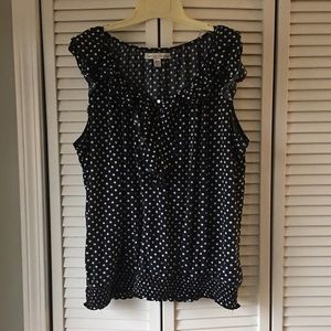Polka dot top with ruffle detailing