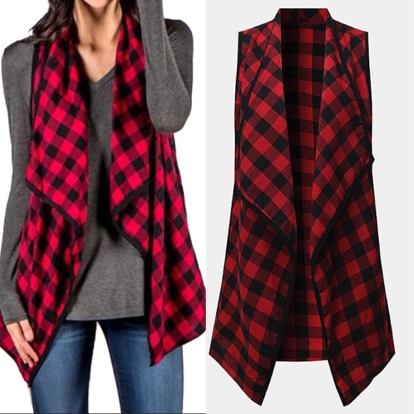 SALE 🎉 ONLY 1 LEFT❣️🖤 Red & Black Vest 🖤❣️ - Picture 2 of 3