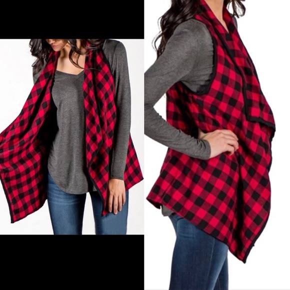 SALE 🎉 ONLY 1 LEFT❣️🖤 Red & Black Vest 🖤❣️ - Picture 3 of 3