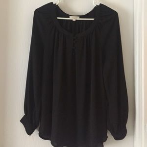 Black Pleione long sleeved blouse