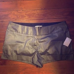 Charlotte russe metallic gray shorts