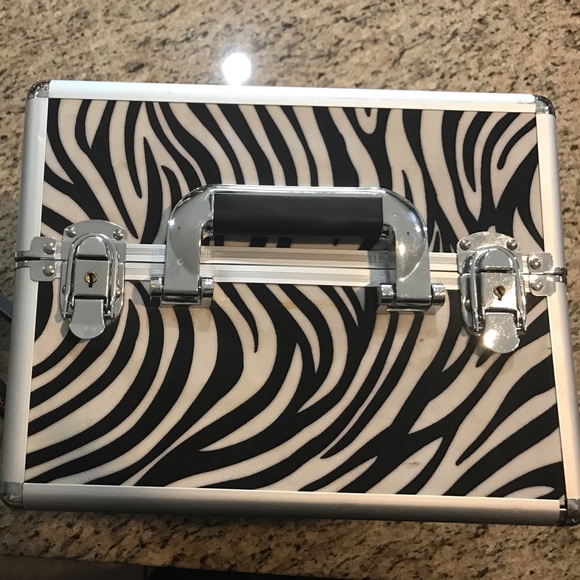 Zebra Print Cosmetic Makeup Train Case