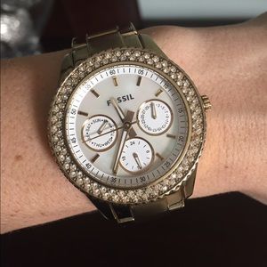 Gold Fossil Watch