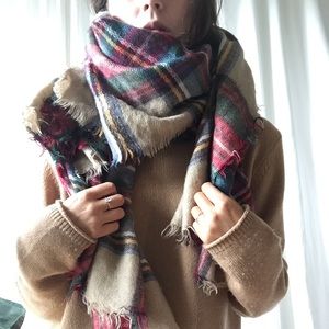 Zara Plaid Blanket Scarf