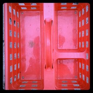 A basket holds stuff