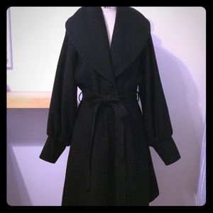 H&M Black Wool Coat w/ Collar