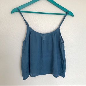 Embroidered sheer crop tank