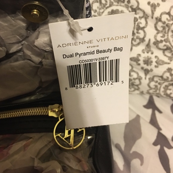 NWT Adrienne Vittadini dual pyramid beauty bag - Picture 4 of 4