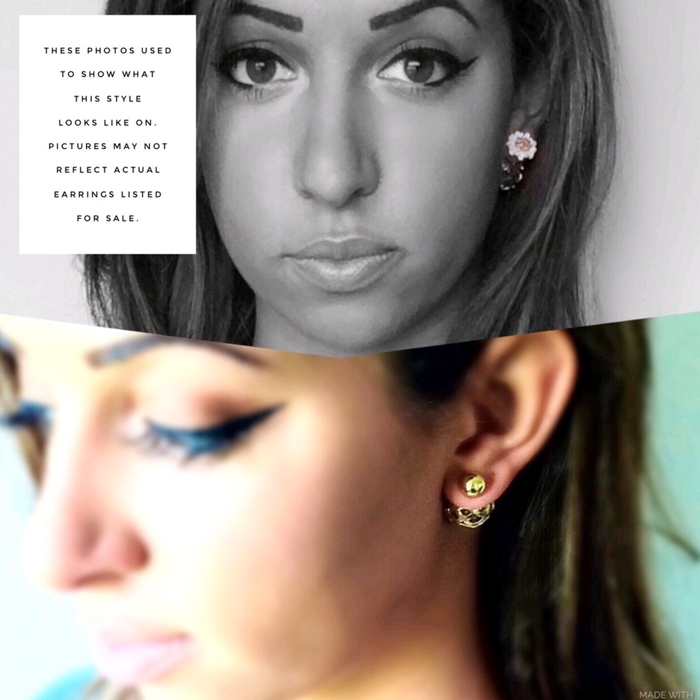 NEW! Elegant Double-Sided Crystal Ball Earrings - Picture 3 of 4