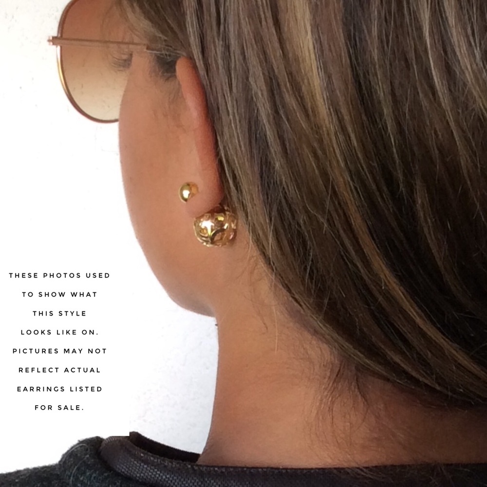 NEW! Elegant Double-Sided Crystal Ball Earrings - Picture 4 of 4