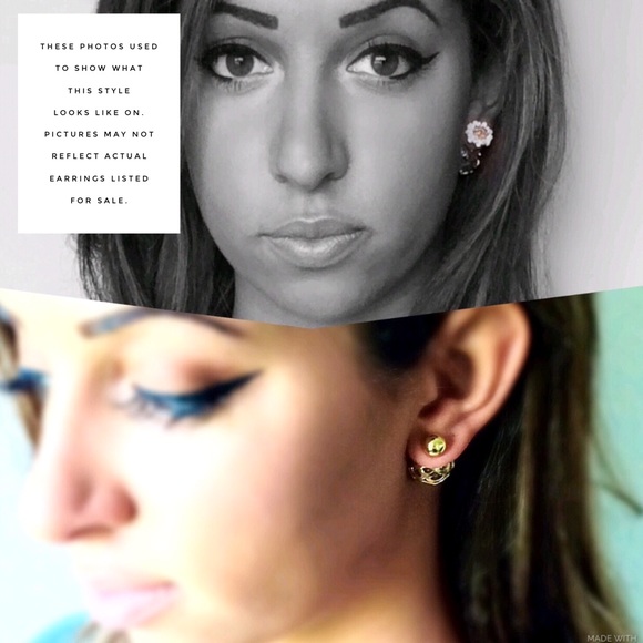 NEW! Elegant Double-Sided Crystal Ball Earrings - Picture 3 of 4