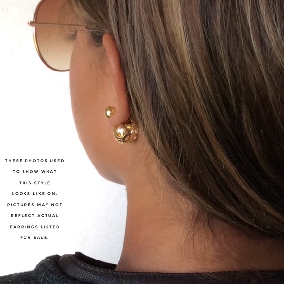 NEW! Elegant Double-Sided Crystal Ball Earrings - Picture 4 of 4