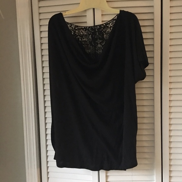 Black drape neck top