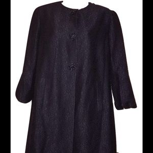 Elie Tahari Navy Blue Large Dress Coat