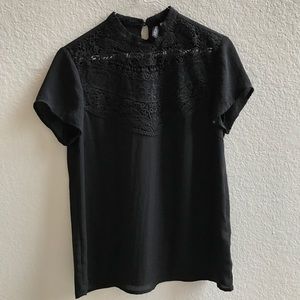 H&M BLACK blouse size 8