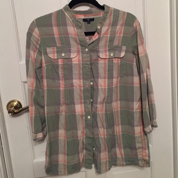 GAP Button-up pintuck pocket tunic