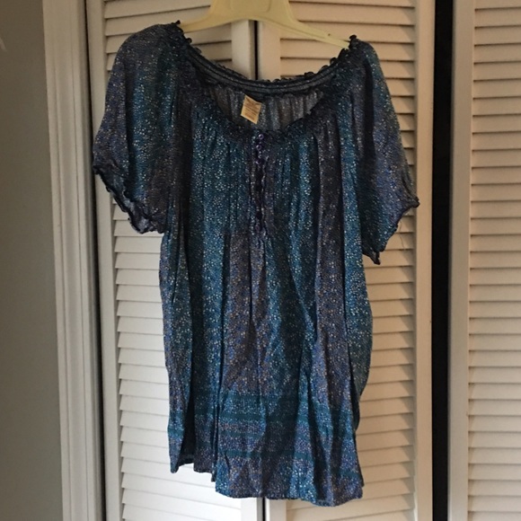 Sheer top with fun floral print