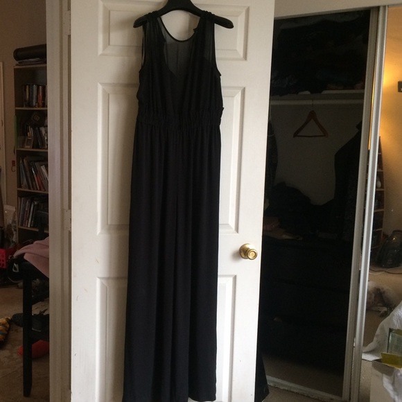 BCBGMAXAZRIA Black Wide Leg Romper