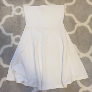 Express White Strapless Mini Dress
