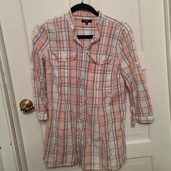 GAP Button-up pintuck pocket tunic