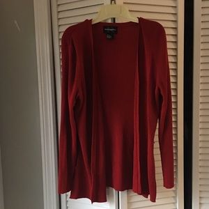 Red cardigan sweater