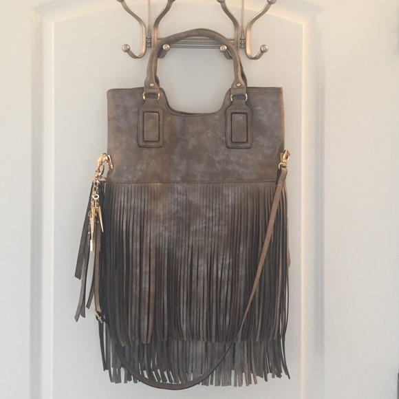 Metallic cross body purse
