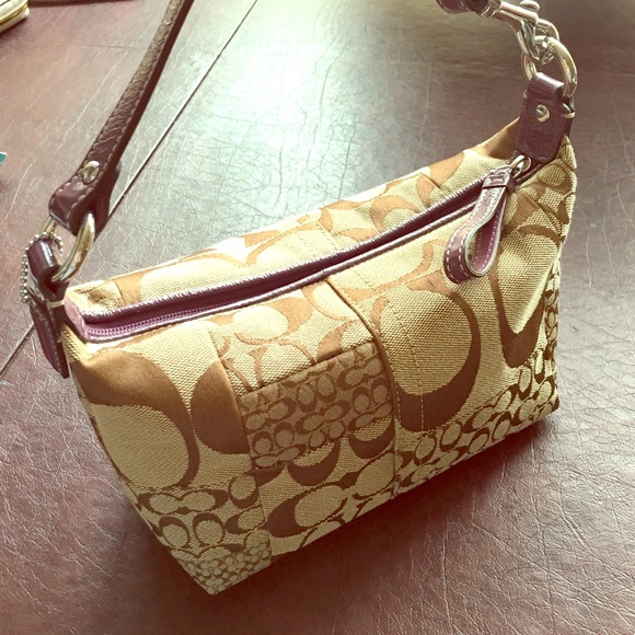 COACH Tan Purple Mini Purse (Authentic)