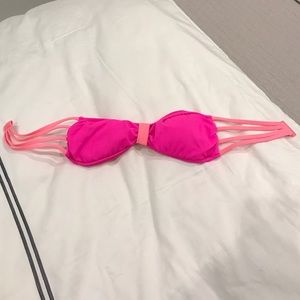VS neon strapless bathing suit top