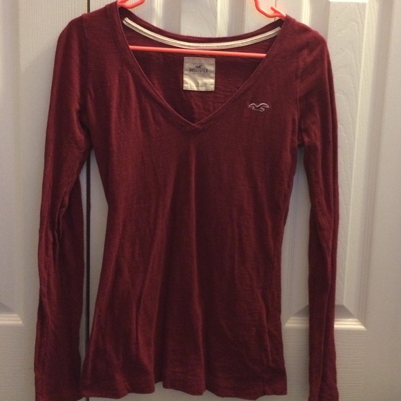Maroon Hollister long sleeve tee