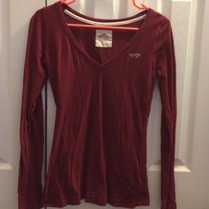 Maroon Hollister long sleeve tee