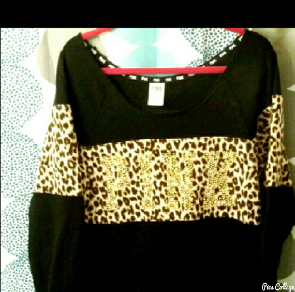 Victoria's  Secret Bling Cheetah Crew Neck Sweater