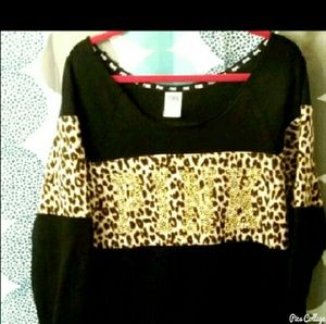 Victoria's  Secret Bling Cheetah Crew Neck Sweater