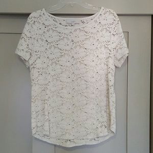 Ann Taylor Loft white lace top