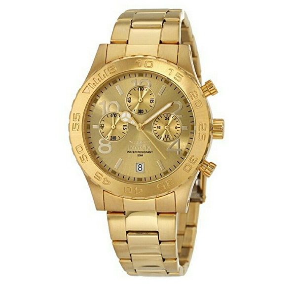 NWT Invicta Chronograph gold 18k unisex Watch