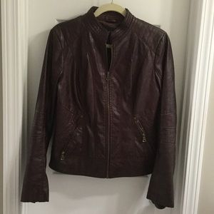 Faux leather moto jacket