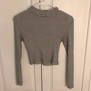 Forever 21 White/Black Stripe Long Sleeve