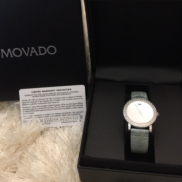 Like New In Box Movado Revi Diamond Ladies Watch.
