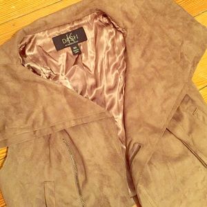 Kardashian Asymmetrical Suede Cropped Vest