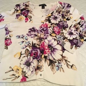 Pretty floral button down sweater