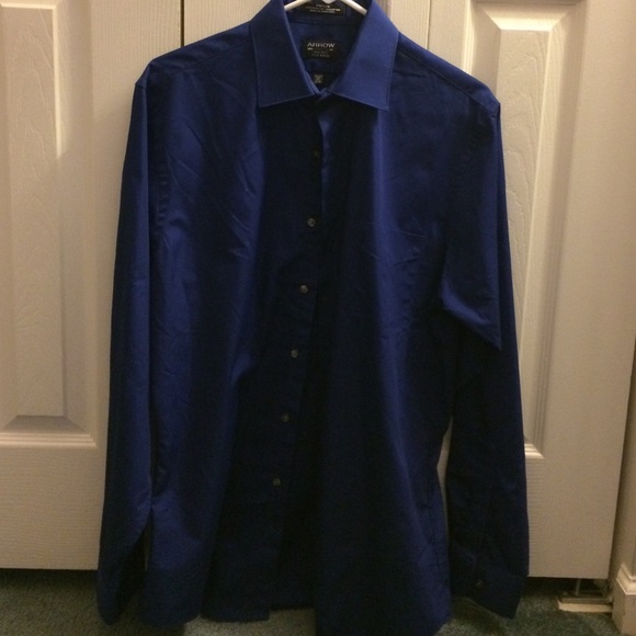 Royal blue men's dress shirt