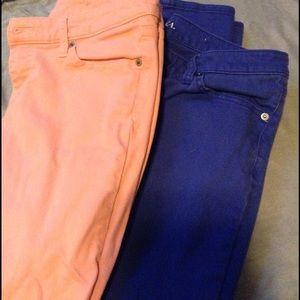 Two pair of Merona skinny colored jeans