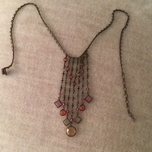 Pink-toned Crystal Necklace