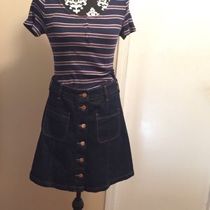 Denim button down skirt