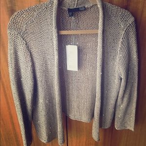 Eileen Fisher NWT sequined knit cropped cardigan