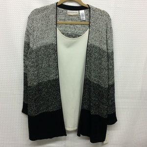 ALFRED DUNNER BLk/White Knit Top NWT Plus Size 2X