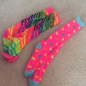 2 pairs of crazy socks