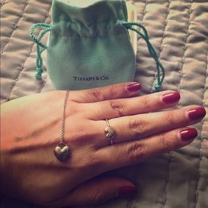 Tiffany silver Elsa Puff Heart ring & necklace