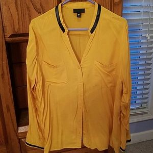 Mustard Yellow button down dressy shirt